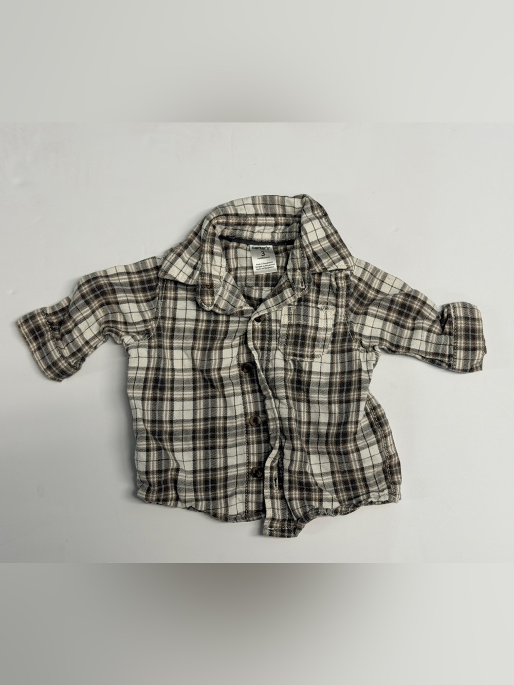 Carter's Brown and White Plaid Shirt